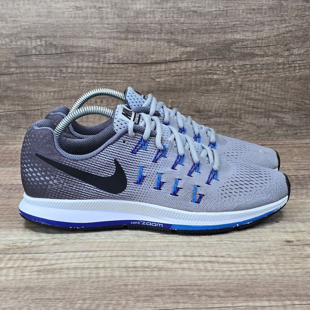 Nike Air Zoom Pegasus 33 Men's Sz 8.5 Gray Blue Running Shoes (831352-004) READ*